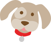 Smiling dog with tilted head and a collar